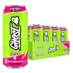 GHOST Energy Drink, Warheads Sour Watermelon Flavor, 200mg Caffeine, Zero Sugar, 16 oz Cans, 12-Pack