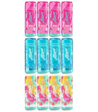 Alani Nu energy drink variety pack with Blue Slush, Pink Slush and Sherbet Swirl