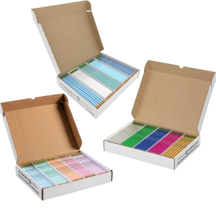 Ticonderoga Wood-Cased Color Pencils Bulk Variety Pack, 450 Pre-Sharpened 2 HB Pencils, Arctic Blues, Metallic & Pastel Colors