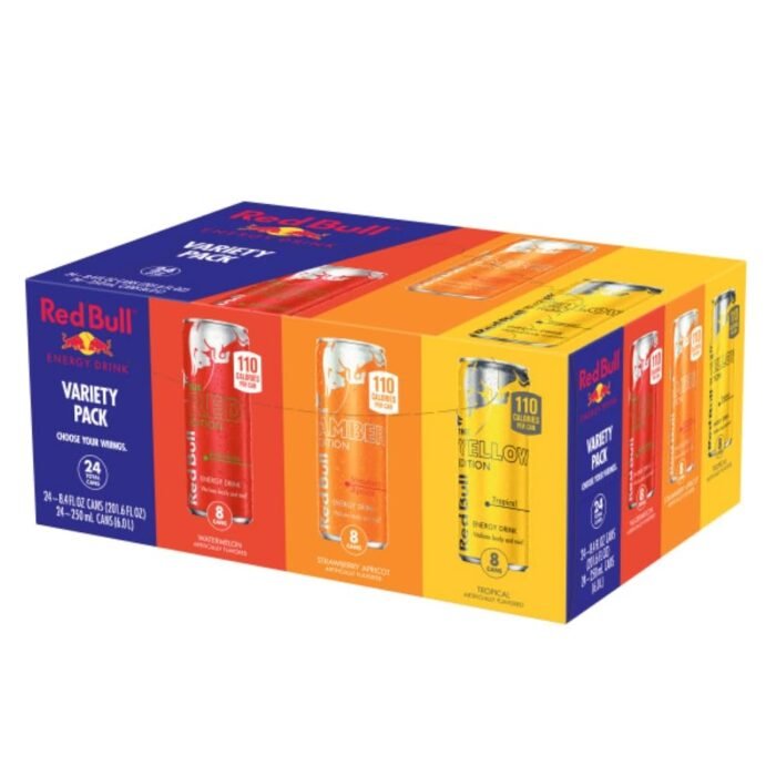 Red Bull Energy Drink Variety Pack (Red, Yellow & Amber Editions), 8.4 fl oz Cans, 24-Pack