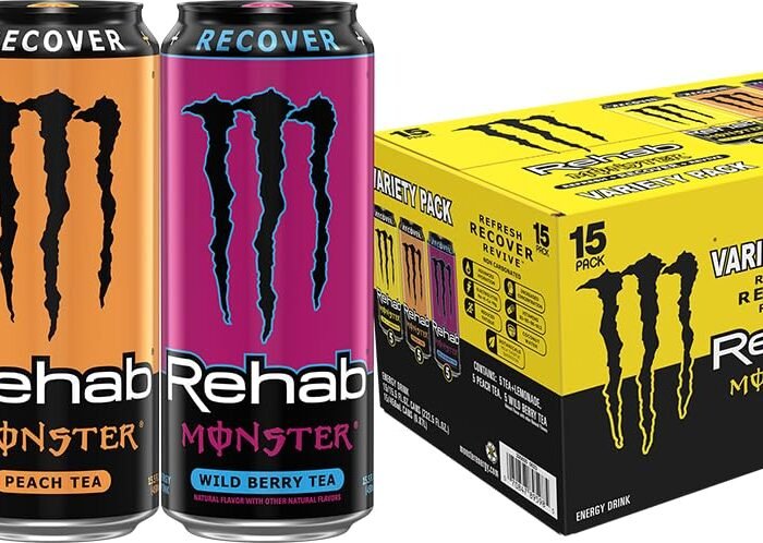 Monster Energy Rehab Variety Pack Energy Iced Tea, 15.5 fl oz Cans, 15-Pack