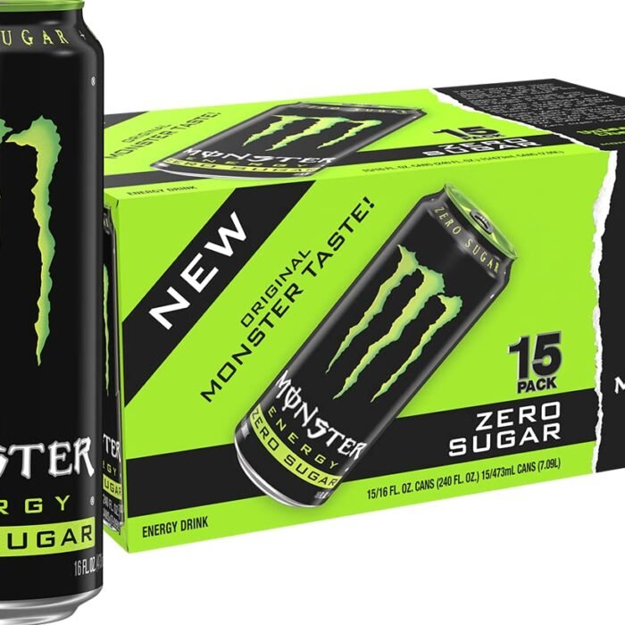 Monster Energy Zero Sugar Green Original Low-Calorie Energy Drink, 16 fl oz Cans, 15-Pack