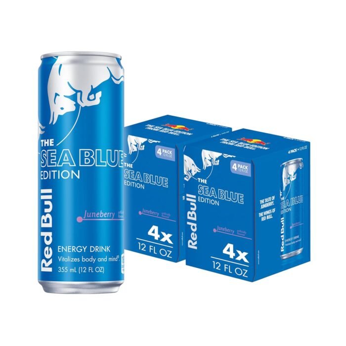 Red Bull Sea Blue Edition Juneberry Energy Drink, 12 fl oz Cans, 8-Pack