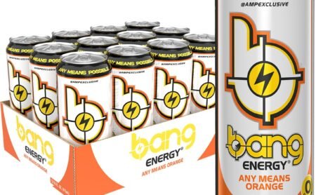 Bang Energy Any Means Orange Sugar-Free Energy Drink, 300mg Caffeine, 16 fl oz Cans, 12-Pack
