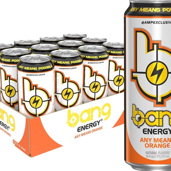 Bang Energy Any Means Orange Sugar-Free Energy Drink, 300mg Caffeine, 16 fl oz Cans, 12-Pack