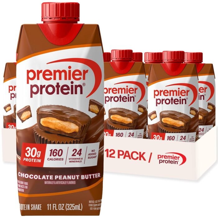 Premier Protein Chocolate Peanut Butter 30g High Protein Shake, 12-Pack