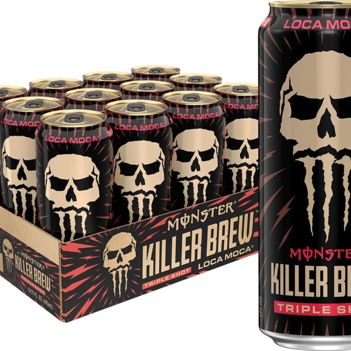 Monster Energy Killer Brew Loca Moca Coffee + Energy Drink, 15 fl oz Cans, 12-Pack