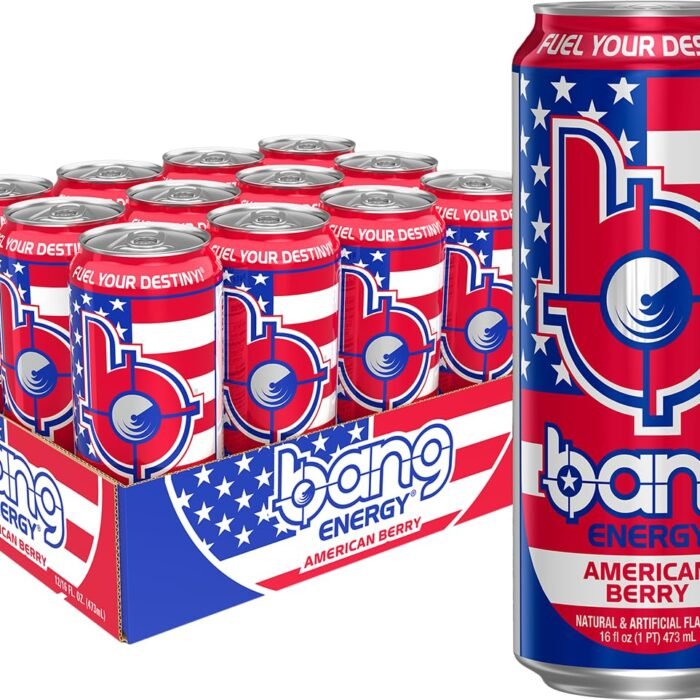 Bang Energy American Berry Sugar-Free Energy Drink, 300mg Caffeine, 16 fl oz Cans, 12-Pack