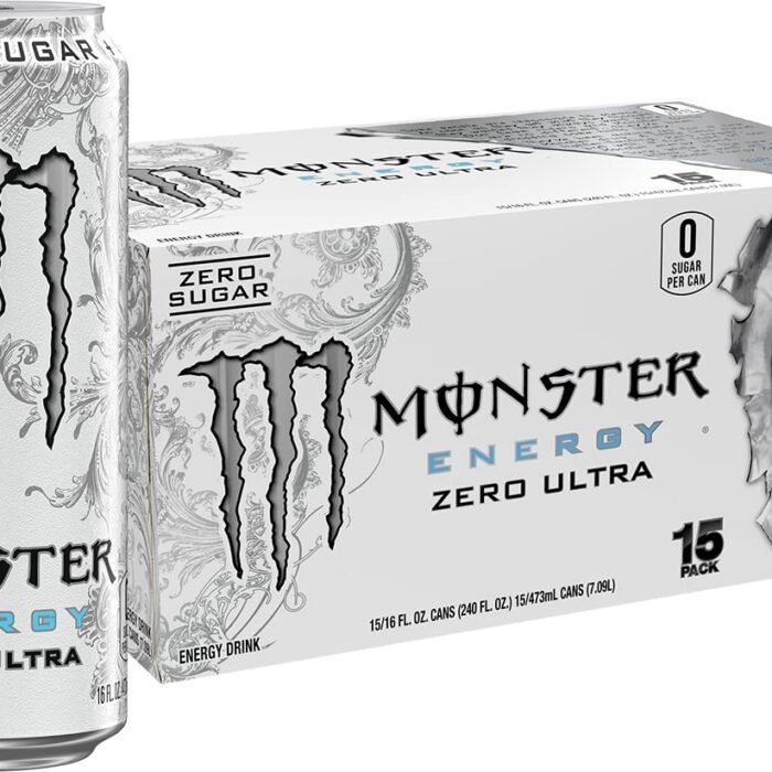 Monster Energy Zero Ultra Sugar-Free Energy Drink, 16 fl oz Cans, 15-Pack