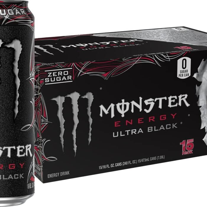 Monster Energy Ultra Black Sugar-Free Energy Drink, 16 fl oz Cans, 15-Pack