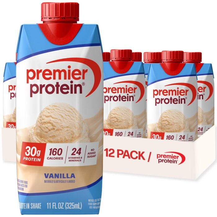 Premier Protein Vanilla 30g High Protein Shake, 12-Pack