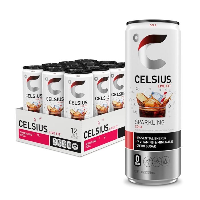 Celsius Sparkling Cola Sugar-Free Energy Drink, 200mg Caffeine, 12 fl oz Cans, 12-Pack