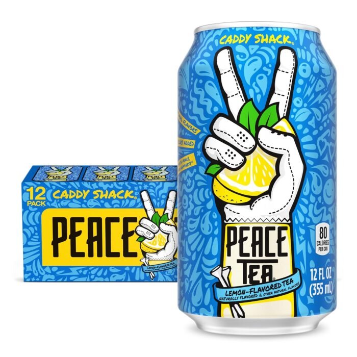 Peace Tea Caddy Shack Lemon Iced Tea Cans, 12 fl oz, 12-Pack