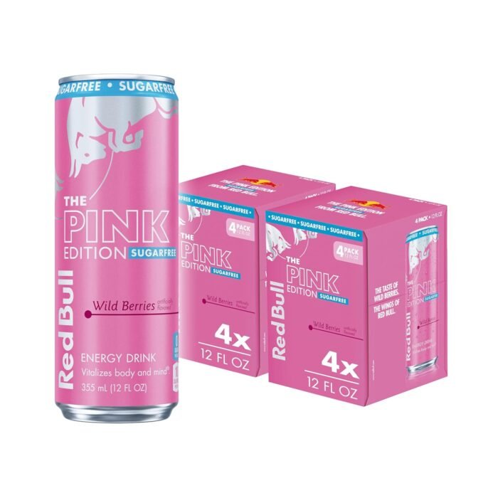 Red Bull Pink Edition Wild Berries Sugar-Free Energy Drink, 12 fl oz Cans, 8-Pack