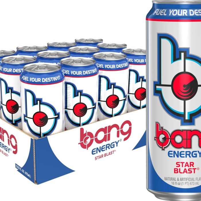 Bang Energy Star Blast Sugar-Free Energy Drink, 300mg Caffeine, 16 fl oz Cans, 12-Pack