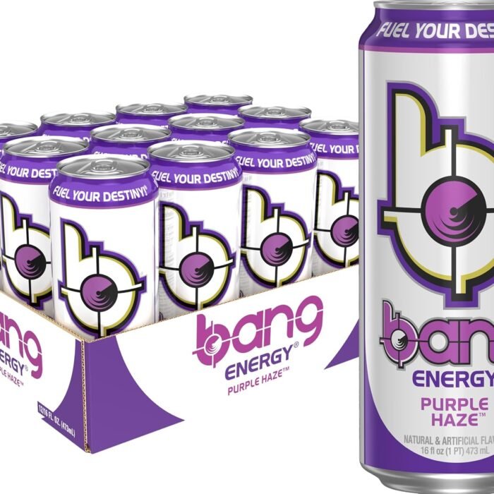 Bang Energy Purple Haze Sugar-Free Energy Drink, 300mg Caffeine, 16 fl oz Cans, 12-Pack