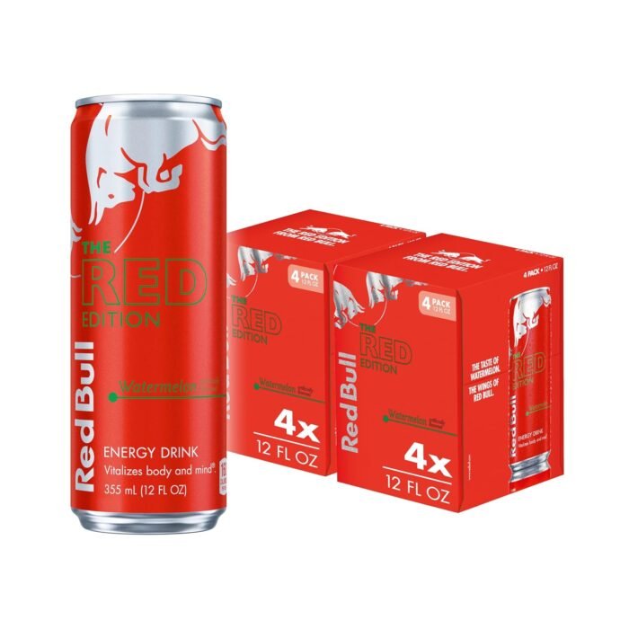 Red Bull Red Edition Watermelon Energy Drink, 12 fl oz Cans, 8-Pack