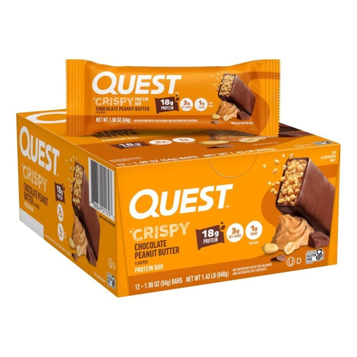 Quest Nutrition Crispy Chocolate Peanut Butter Protein Bars, 12 Count