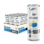 Celsius Fizz Free Blue Razz Lemonade Sugar-Free Energy Drink, 200mg Caffeine, 12 fl oz Cans, 12-Pack
