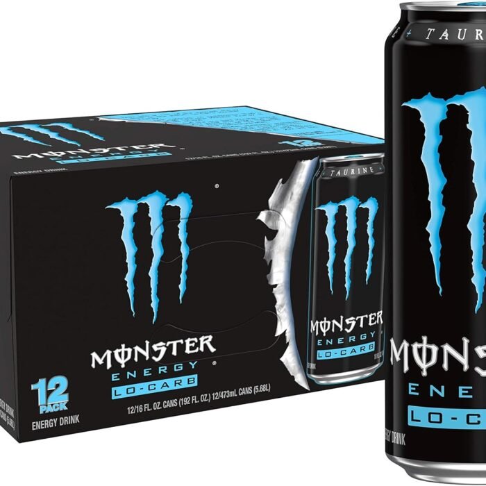 Monster Energy Lo-Carb Low Carb Energy Drink, 16 fl oz Cans, 12-Pack