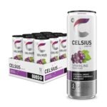 Celsius Sparkling Grape Rush Sugar-Free Energy Drink, 200mg Caffeine, 12 fl oz Cans, 12-Pack