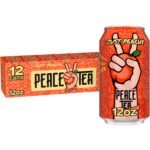 Peace Tea Just Peachy Iced Tea Cans, 12 fl oz, 12-Pack