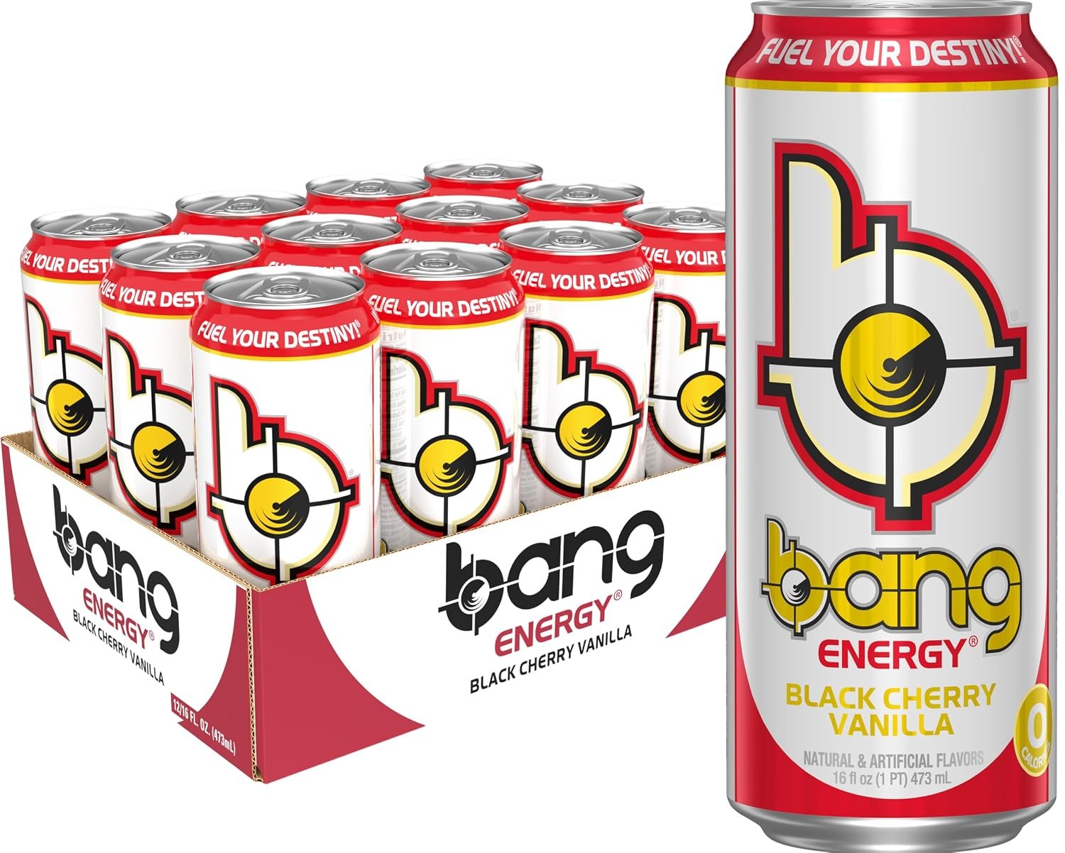 81xJwzKrtQL._SL1500_.jpg Bang Energy Black Cherry Vanilla Sugar-Free Energy Drink, 300mg Caffeine, 16 fl oz Cans, 12-Pack