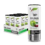 Celsius Sparkling Green Apple Cherry Sugar-Free Energy Drink, 200mg Caffeine, 12 fl oz Cans, 12-Pack